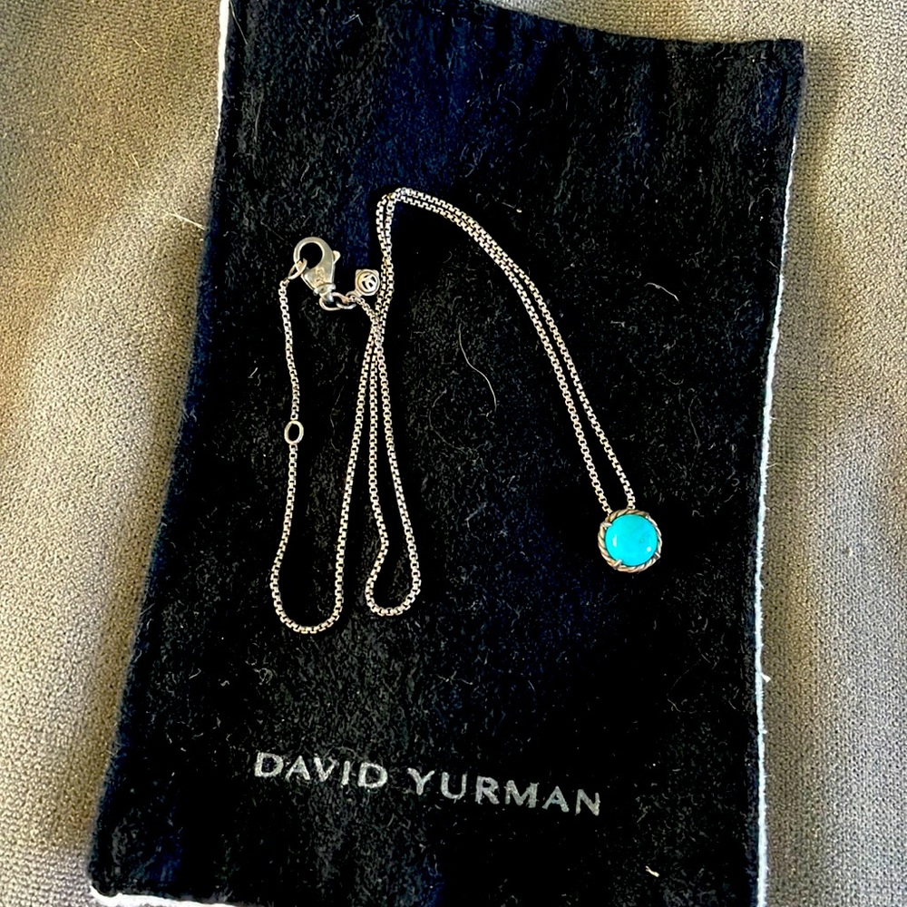 Petite Chatelaine® Necklace in Sterling Silver with turquoise stone